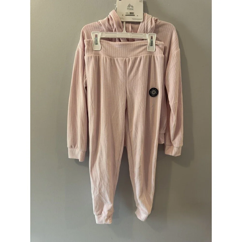 RBX Girls  Velour Tracksuit  Kids Hoodie  & Jogger Sweatpants 2 Piece Set M